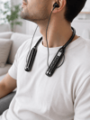 Kablosuz Bluetooth Boyun Kulaklığı 10 Metre Menzilli Mikrofonlu Ses Kontrollü Uzun Kullanım Süreli Kulak İçi Kulaklık