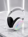 Kablosuz Bluetooth Mikrofonlu Beyaz Kulaklık  RGB Işıklı