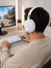 Kablosuz Bluetooth Mikrofonlu Beyaz Kulaklık  RGB Işıklı