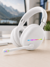 Kablosuz Bluetooth Mikrofonlu Beyaz Kulaklık  RGB Işıklı