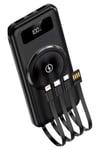 Kablosuz Çoklu Şarj Girişli 10.000 Mah Kablolu Powerbank Taşınabilir