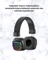 Kablosuz RGB Işıklı Katlanabilir Bluetooth Kulak Üstü Kulaklık