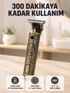 Kablosuz Saç Sakal Kesme Makinesi T Tipi Metal Bıçaklı 3 Kademeli Taraklı