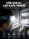 Kafa Lambası Led Fener Pratik Taşınabilir Ayarlanabilir USB Şarjlı