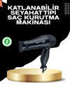 Katlanabilir Fön Makinesi Çift Isı ve Hız Ayarlı