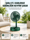Katlanabilir Şarjlı Mini Fan 3 Kademeli Hız Ayarlı Taşınabilir
