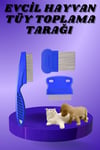 Kedi Köpek Tüy Bit Pire Toplayıcı Toplama Temizleme Tarağı Tarak Seti 4'lü Set