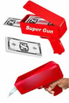 Kırmızı Parti Oyuncağı Para Saçma Fırlatma Tabancası Makinesi Super Money