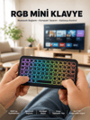 Kompakt Siyah RGB Işıklı Bluetooth Mini Klavye