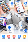 Kompakt ve Taşınabilir Tasarıma Sahip 64GB Lightning Type C USB MicroUSB Çoklu Kullanımlı Flash Bellek