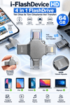 Kompakt ve Taşınabilir Tasarıma Sahip 64GB Lightning Type C USB MicroUSB Çoklu Kullanımlı Flash Bellek