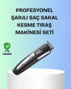 Kuaför Tipi Şarjlı Saç ve Sakal Kesme Makinesi Güçlü Motorlu