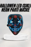 Led Işıklı Neon Maske Cadılar Bayramı Maskesi Korkunç Korku Maskesi