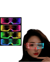 LED Işıklı Rave Gözlüğü 7 Renk 5 Işık Modu Futuristik Tasarım