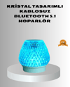 Mini LED Işıklı Bluetooth Hoparlör 5W Kristal Desenli 1200 mAh Şarjlı
