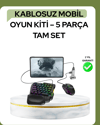 Mobil PUBG Oyuncuları İçin 5in1 Klavye Mouse Oyun Seti – BT5.3 Destekli