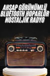 Nostaljik Görünümlü Ahşap Radyo TF SD USB Girişli Led Fener Işıklı