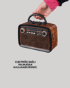 Nostaljik Radyo Görünümlü Bluetooth Hoparlör – FM/AM Yayın, Kablosuz Bağlantı, Şarj Edilebilir