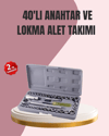Otomotiv ve Ev Kullanımı İçin 40 Parça Lokma Anahtar Seti Taşıma Çantalı