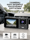 Park Modlu 3 Kameralı Araç Kayıt Cihazı 1080P Ön Kamera 2’’ Ekran