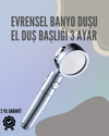 Paslanmaz Çelik Çok Fonksiyonlu El Duş Başlığı – 3 Modlu Püskürtme Seçeneği