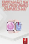 Pembe Akıllı Saat 49mm iOS & Android Uyumlu Arama Özellikli