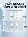 Pencere ve Kapılar İçin Anahtarlı Güvenlik Kilidi 4’lü Set