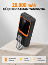 Powerbank 20000 mAh 22.5W Hızlı Şarjlı ve Kompakt Çoklu Kablo Çıkışlı
