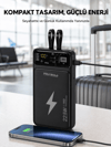 Powerbank Dahili Ekranlı 10000 mAh Çift Kablolu Yeni Nesil