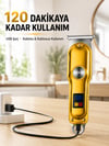 Profesyonel Saç Sakal Tıraş Makinesi T Bıçaklı Turbo Modlu LED Ekranlı 3 Taraklı Şarjlı