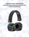 Renkli Işık Efektli Bluetooth 5.3 Müzik Kulaklığı Yeni Nesil