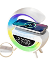 RGB Gece Lambalı Kablosuz Şarj Cihazlı Bluetooth Hoparlör Dijital Saat