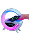 RGB Gece Lambalı Kablosuz Şarj Cihazlı Bluetooth Hoparlör Dijital Saat