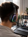 RGB Işıklı Bluetooth Mikrofonlu Kulaklık Uzun Süreli Kullanım Type-C Şarjlı