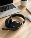 RGB Işıklı Bluetooth Mikrofonlu Kulaklık Uzun Süreli Kullanım Type-C Şarjlı