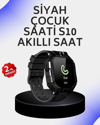 S10 Akıllı Çocuk Saati Siyah Tasarım Adımsayar ve Alarm Fonksiyonu