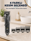 Saç Kesme ve Tıraş Makinesi 4 Kılavuz Taraklı Ayarlanabilir Bıçaklı LCD Ekranlı Şarj Edilebilir Profesyonel Tasarım