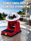 Şarjlı RGB Projektör Lamba Güneş Enerjili Çok Fonksiyonlu Disco Işık Lambası