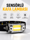 Sensör Kontrollü Şarjlı Beyaz LED Kafa Lambası ve El Feneri