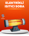 Sessiz Çalışan Quartz Tüp Infrared Isıtıcı 1800W