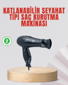 Seyahat Tipi Saç Kurutma Makinesi Katlanabilir Hafif Yapı