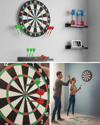 Şık Tasarımlı 15 İnç Dart Tahtası Metal Uçlu 4 Ok Seti
