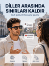 Siyah AI Akıllı Gözlük Fotoğraf Video Ses Kayıtlı Çoklu Dil Çeviri Bluetooth Bağlantılı 3 Lensli