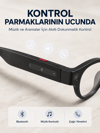 Siyah Kameralı Akıllı Gözlük AI Görüntü Tanıma Bluetooth Müzik Telefon Görüşme Dokunmatik Kontrollü