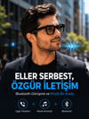 Siyah Kameralı Akıllı Gözlük Bluetooth Telefon Görüşmeli Video Fotoğraf ve Ses Kayıtlı Dokunmatik Kontrollü