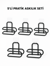 Siyah Metal WC Kağıtlık Yapışkanlı Tuvalet Kağıdı Rulo Tutucu 5 Adet Avantajlı Set