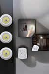 Spot Lamba Led Işık 3'lü Uzaktan Kumandalı Pilli Yapışkanlı Kablosuz Yeni Nesil