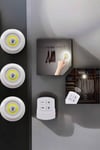 Spot Lamba Led Işık 3'lü Uzaktan Kumandalı Pilli Yapışkanlı Kablosuz