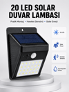 Su Geçirmez IP65 20 LED Solar Sensörlü Bahçe ve Veranda Aydınlatma Yeni Nesil