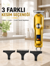 T Bıçaklı Erkek Tıraş Makinesi USB Şarjlı LED Göstergeli Turbo Özellikli Saç Sakal Kesme Makinesi